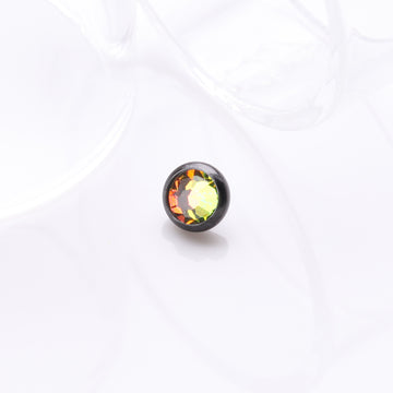 Detail View 1 of Implant Grade Titanium Blackline Internally Threaded Bezel Set Round Gem Part-Vitrail Medium